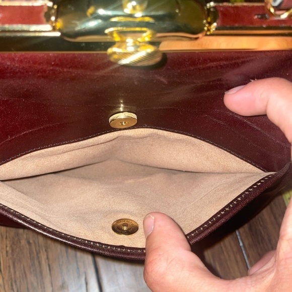 Vintage🤎top handle crossbody bag kiss lock bag leather bag oroton bag - Picture 12 of 16